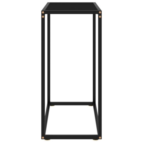 Console Table Black 60x35x75cm Tempered Glass - Image 3