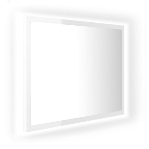 LED Bathroom Mirror High Gloss White 60x8.5x37cm Acrylic - Image 2