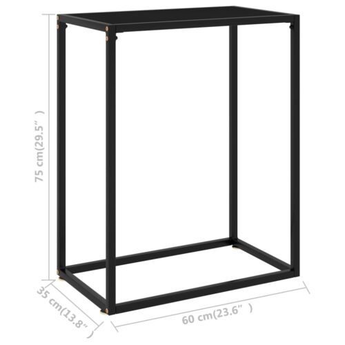 Console Table Black 60x35x75cm Tempered Glass - Image 6
