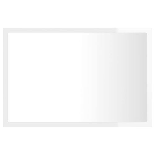 LED Bathroom Mirror High Gloss White 60x8.5x37cm Acrylic - Image 3
