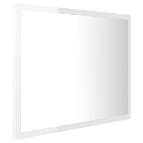 LED Bathroom Mirror High Gloss White 60x8.5x37cm Acrylic - Image 4