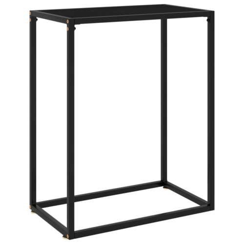 Console Table Black 60x35x75cm Tempered Glass - Image 8