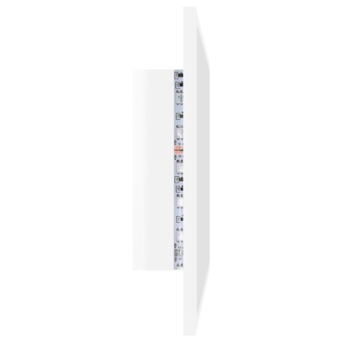 LED Bathroom Mirror High Gloss White 60x8.5x37cm Acrylic - Image 5