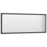 Bathroom Mirror Grey 100x1.5x37cm Engineered Wood