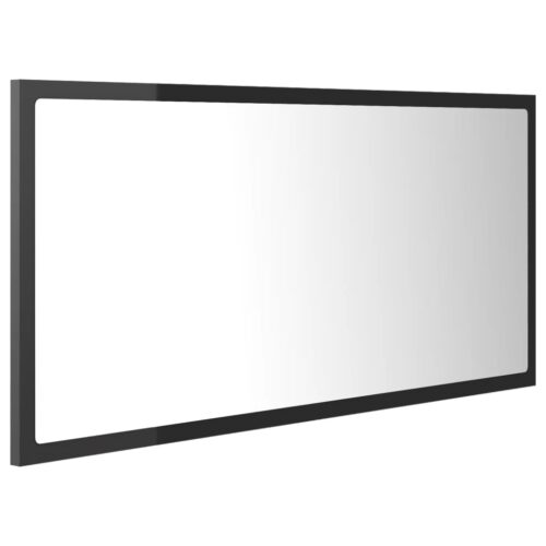 LED Bathroom Mirror High Gloss Grey 90x8.5x37cm Acrylic - Image 4