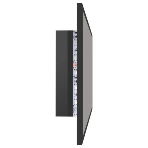 LED Bathroom Mirror High Gloss Grey 90x8.5x37cm Acrylic - Image 5