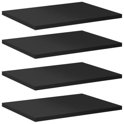 Bookshelf Boards 4pcs High Gloss Black 40x30x1.5cm Engineered Wood