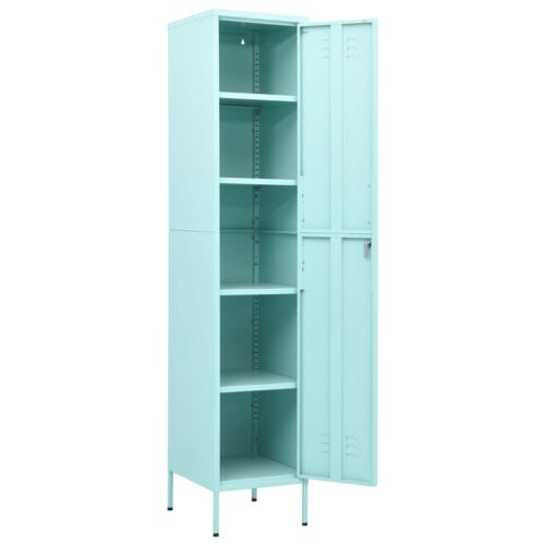Steel Locker Cabinet Office Gym Garage Filing Storage Cupboard Wardrobe Mint - Image 6