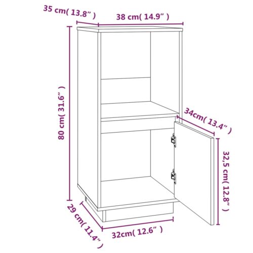 Pine Wood Sideboard Buffet Cabinet Storage Drawers Doors Pantry Kitchen Cupboard - Image 11