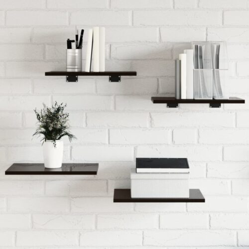 Bookshelf Boards 4pcs High Gloss Black 40x30x1.5cm Engineered Wood - Image 9