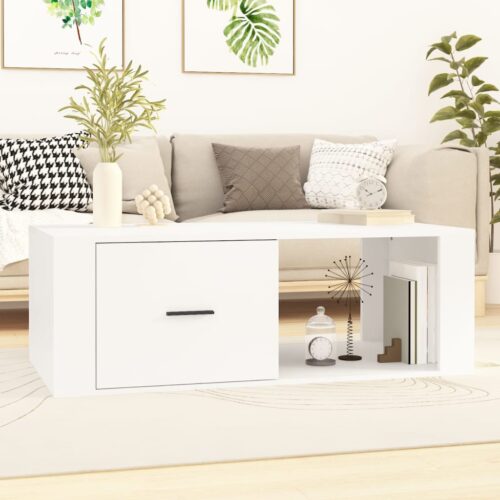 Coffee Table White 100x50.5x35cm Engineered Wood