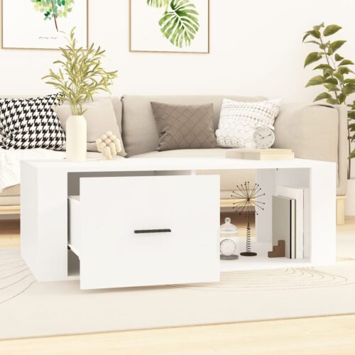 Coffee Table White 100x50.5x35cm Engineered Wood - Image 3