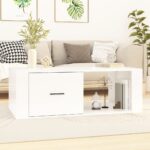 Coffee Table High Gloss White 100x50.5x35cm Engineered Wood