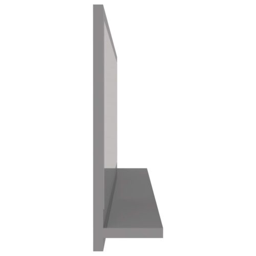 Bathroom Mirror High Gloss Grey 90x10.5x37cm Engineered Wood - Image 5