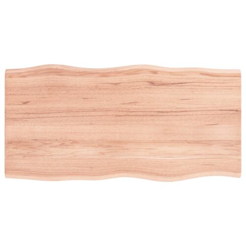 Table Top Light Brown 100x50x2cm Treated Solid Wood Oak DIY Desk Panel Board