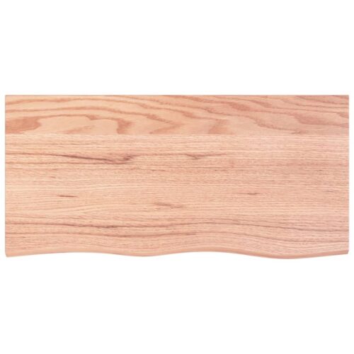 Table Top Light Brown 100x50x2cm Treated Solid Wood Oak DIY Desk Panel Board