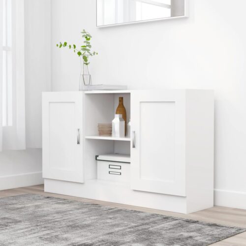 Sideboard White 120x30.5x70cm Engineered Wood
