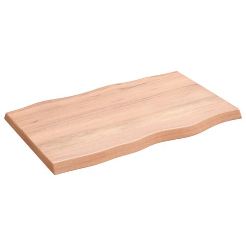 Table Top Light Brown 80x50x(2-4)cm Treated Solid Wood DIY Desk Panel Board - Image 2