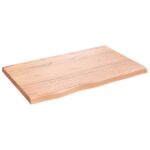 Table Top Light Brown 80x50x4cm Treated Solid Wood Oak DIY Desk Panel Board