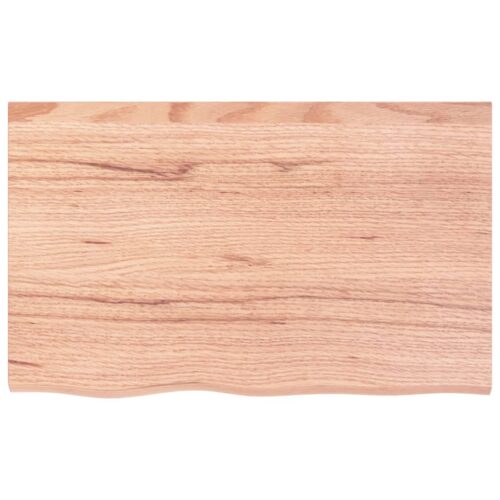 Table Top Light Brown 80x50x4cm Treated Solid Wood Oak DIY Desk Panel Board - Image 3