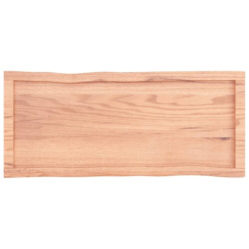 Table Top Light Brown 100x40x(2-4)cm Treated Solid Wood DIY Desk Panel Board - Image 3