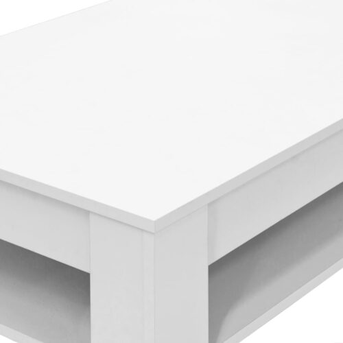 Coffee Table Engineered Wood 110x65x48cm White - Image 5