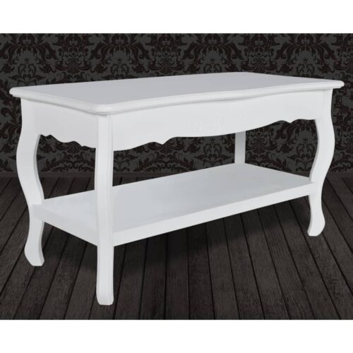 Coffee Table 2 Tiers MDF White - Image 3