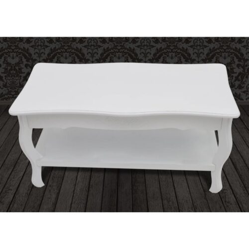 Coffee Table 2 Tiers MDF White - Image 5