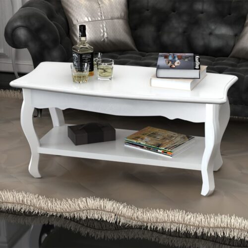 Coffee Table 2 Tiers MDF White - Image 7