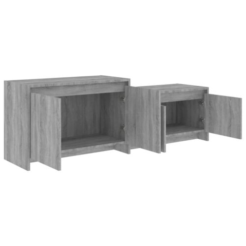 TV Cabinet Grey Sonoma 146.5x35x50cm Engineered Wood - Image 8