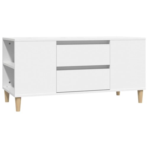 TV Cabinet White 102x44.5x50cm Engineered Wood - Image 2