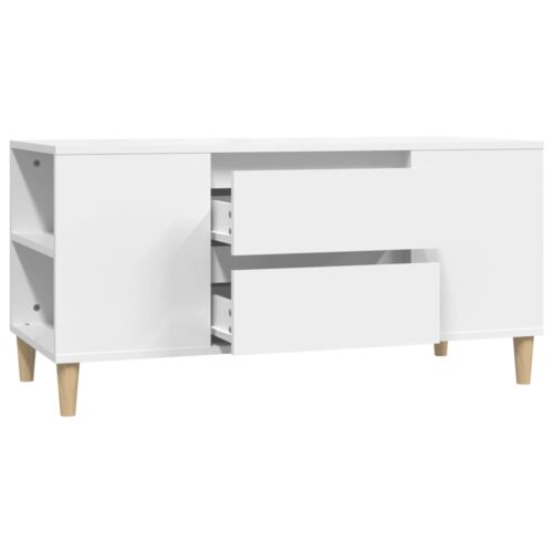 TV Cabinet White 102x44.5x50cm Engineered Wood - Image 6