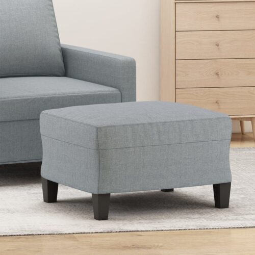 Footstool Light Grey 60x50x41 cm Fabric - Image 8