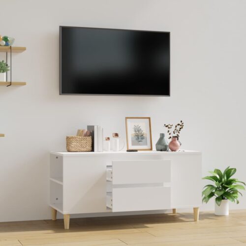 TV Cabinet White 102x44.5x50cm Engineered Wood - Image 12
