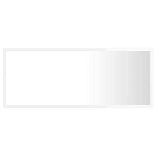 LED Bathroom Mirror High Gloss White 100x8.5x37cm Acrylic - Image 7