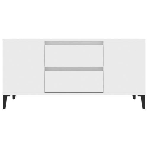 TV Cabinet White 102x44.5x50cm Engineered Wood - Image 6