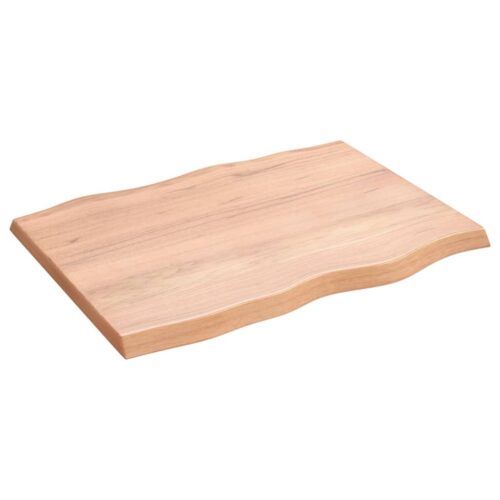Table Top Light Brown 80x60x(2-4)cm Treated Solid Wood DIY Desk Panel Board - Image 2