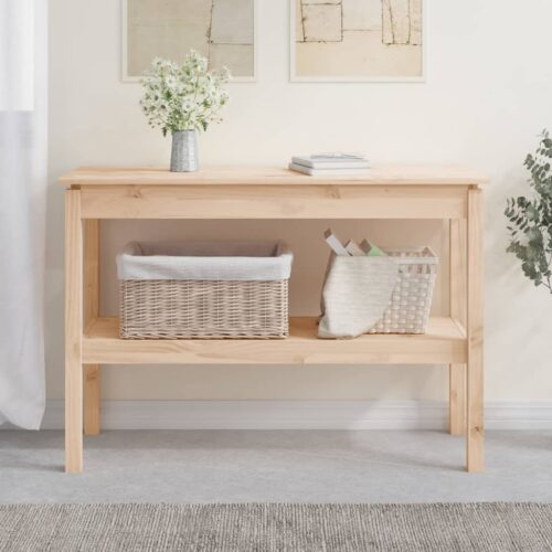 Console Table 110x40x75cm Solid Wood Pine - Image 9