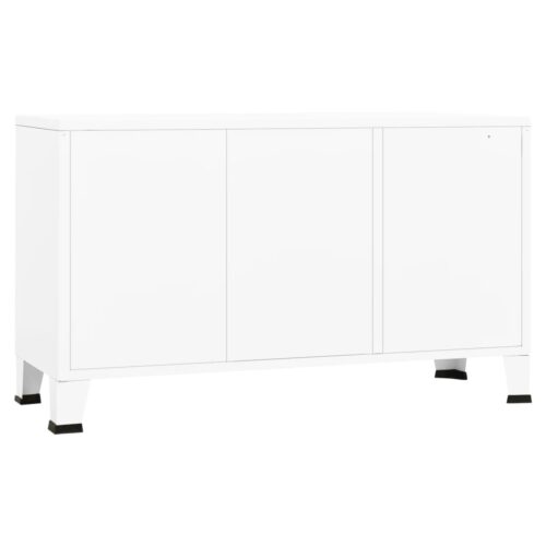 Industrial Sideboard White 105x35x62cm Metal Glass - Image 5