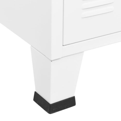 Industrial Sideboard White 105x35x62cm Metal Glass - Image 8