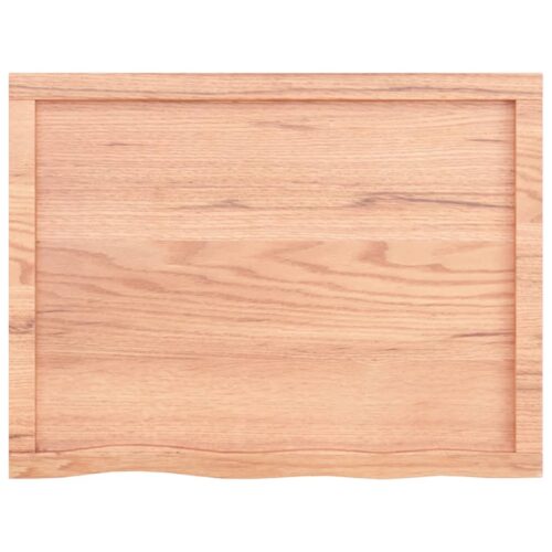 Table Top Light Brown 80x60x4cm Treated Solid Wood Oak DIY Desk Panel Board - Image 4