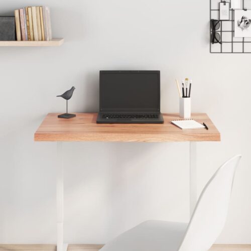 Table Top Light Brown 80x60x4cm Treated Solid Wood Oak DIY Desk Panel Board - Image 9