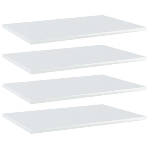Bookshelf Boards 4pcs High Gloss White 60x40x1.5cm Engineered Wood - Image 6