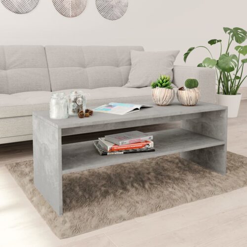 Coffee Table Concrete Grey 100x40x40cm Engineered Wood - Image 7