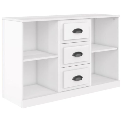 Sideboard High Gloss White 104.5x35.5x67.5cm Engineered Wood - Image 2