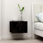 Bedside Cabinet Black 40x30x30cm Engineered Wood