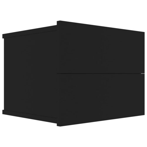 Bedside Cabinet Black 40x30x30cm Engineered Wood - Image 2