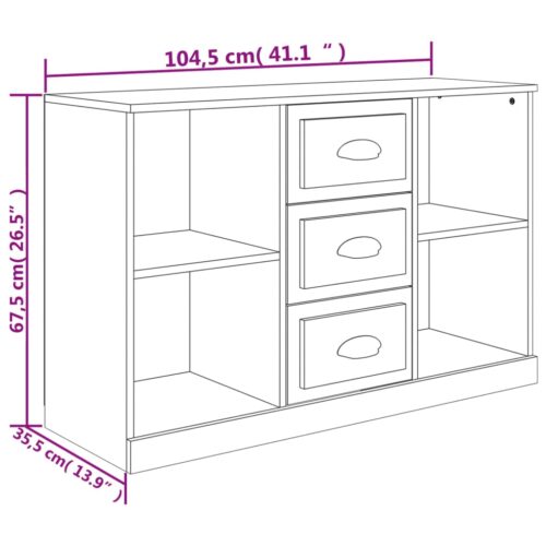 Sideboard High Gloss White 104.5x35.5x67.5cm Engineered Wood - Image 10