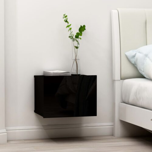 Bedside Cabinet Black 40x30x30cm Engineered Wood - Image 8