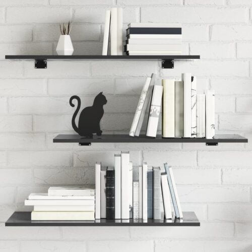 Bookshelf Boards 4pcs High Gloss Grey 80x30x1.5cm Engineered Wood - Image 9
